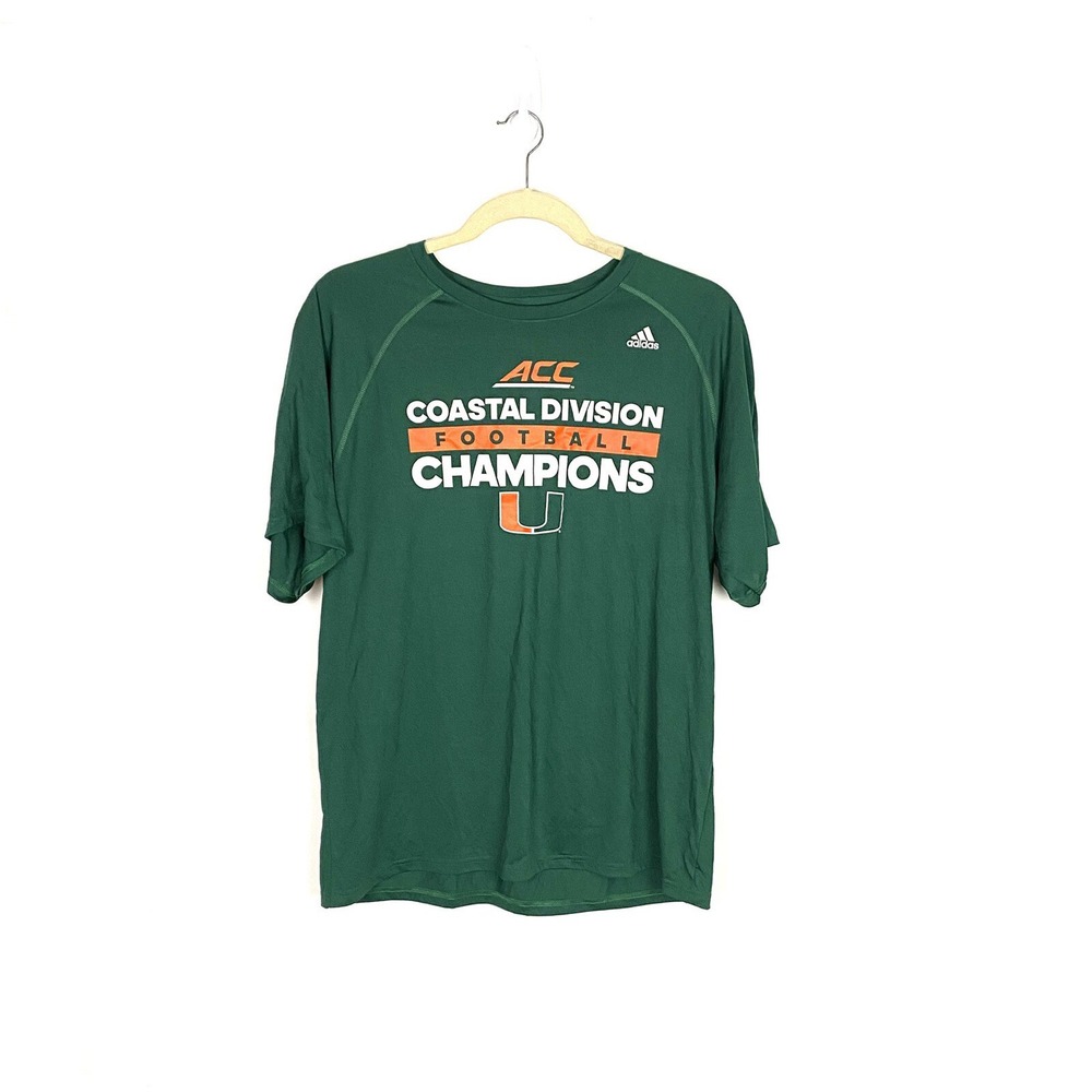 Adidas Miami Hurricanes Player Issue Costal Division‎ Champions Shirt Size XL
